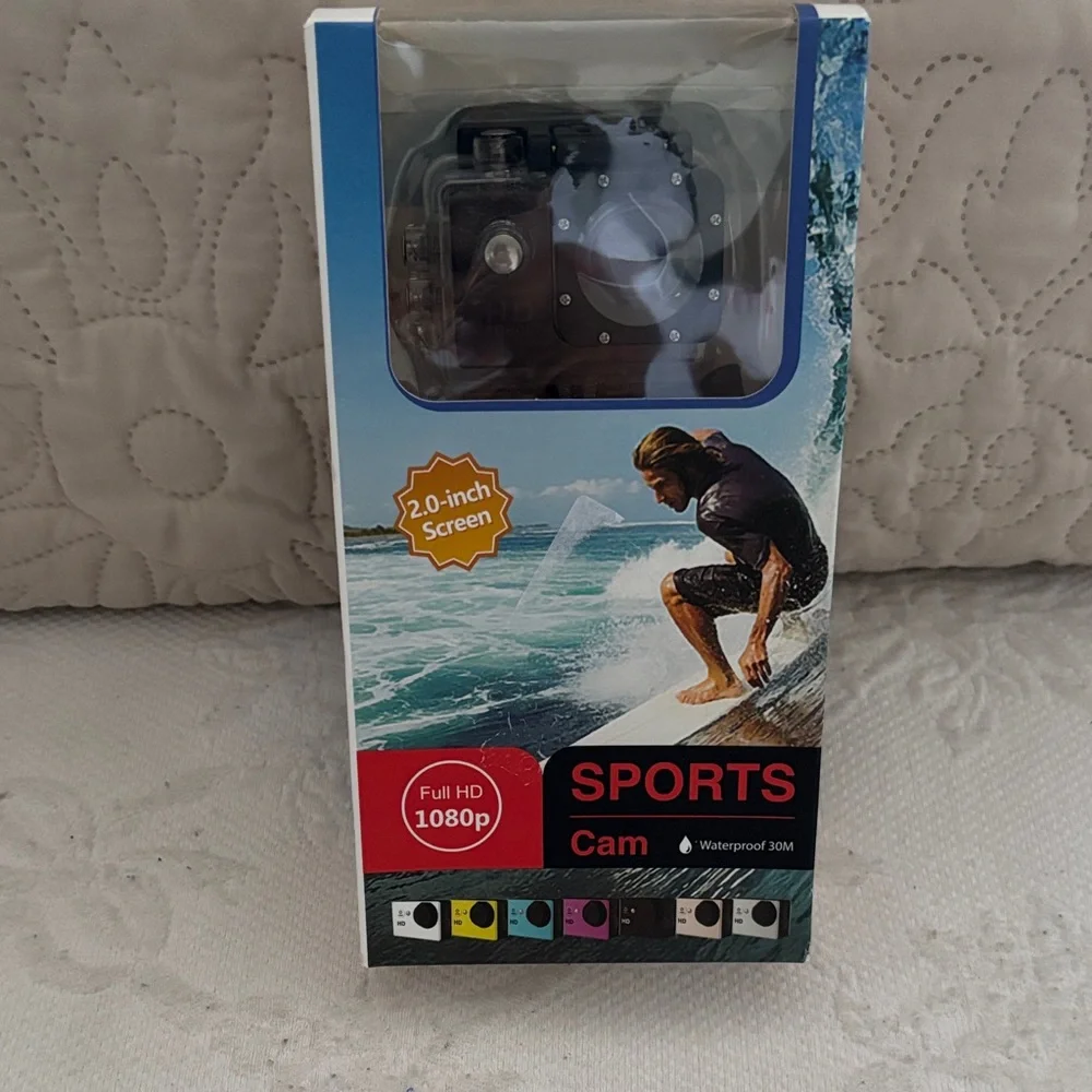 Sports Cam 1080p Waterproof Digital Camera - Black